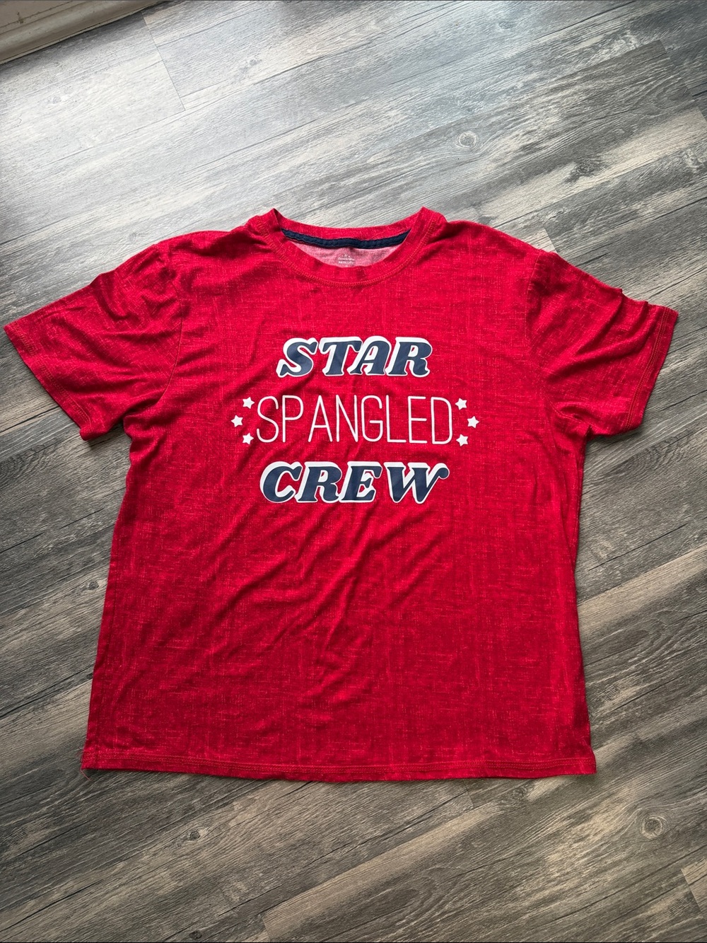 Way to Celebrate Red "Star Spangled Crew" Graphic Tee women Medium